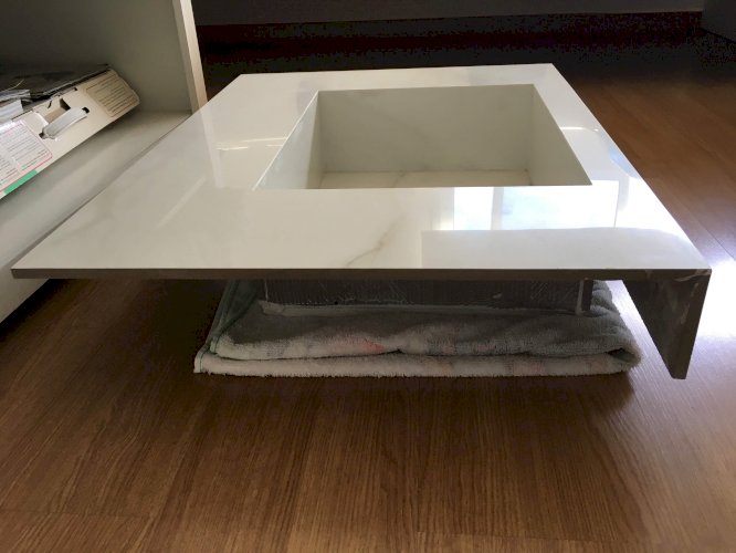 Bancada e pia esculpida em porcelanato Portobello