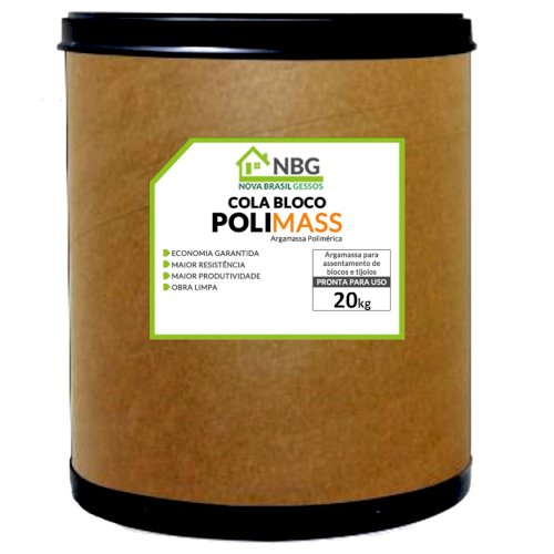 Super Cola para Bloco ou Tijolo (POLIMASS) de 20Kg + 1 Aplicador de Plástico