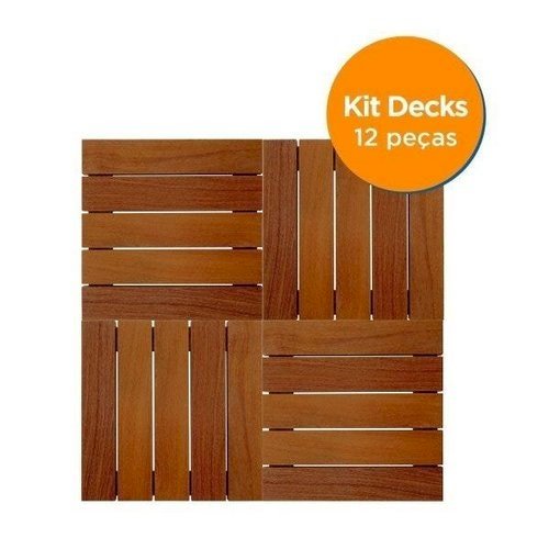 Kit Deck em Placa de Madeira Modular 50x50cm