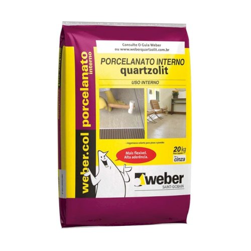 Argamassa Quartzolit de uso Interno para Porcelanato 20kg Cinza