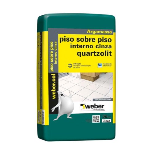 Argamassa Quartzolit de uso Interno Piso Sobre Piso 20kg Cinza