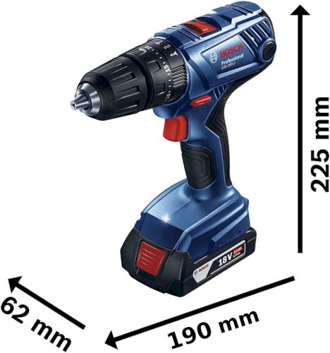 Parafusadeira Furadeira Gsb 180-Li 18V com 2Baterias+1Carregador+1Maleta