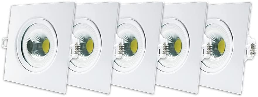 Kit Spot LED, 5 unidades, 5W, Luz amarela 3000K, Embutir - Avant