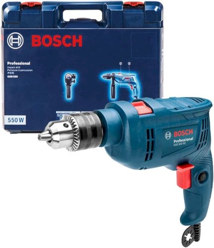 Furadeira de Impacto Bosch GSB 550 RE 550W + Maleta